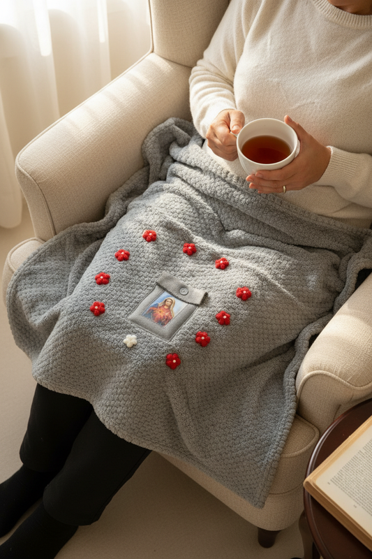 Rosary Lap Blanket - Your Blanket, Top View